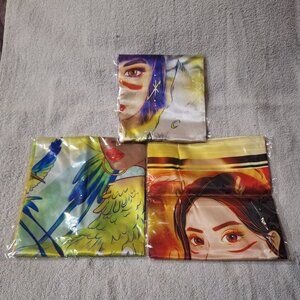 Oden’s Eye Legendary Diversa Scarf Bundle Red Dragon, Hummingbird, Wolves NEW